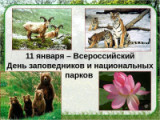 "Заповедные места России" - 11 января -День национальных заповедников России. и парков.