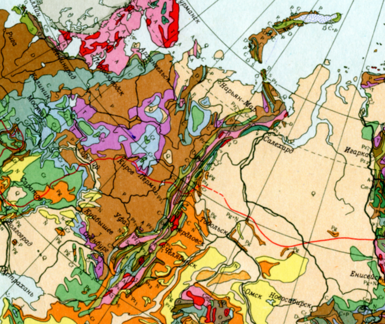 Геологическая карта восточной сибири